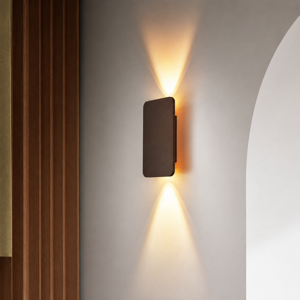 Rechteckige Metall-LED-Wandleuchte