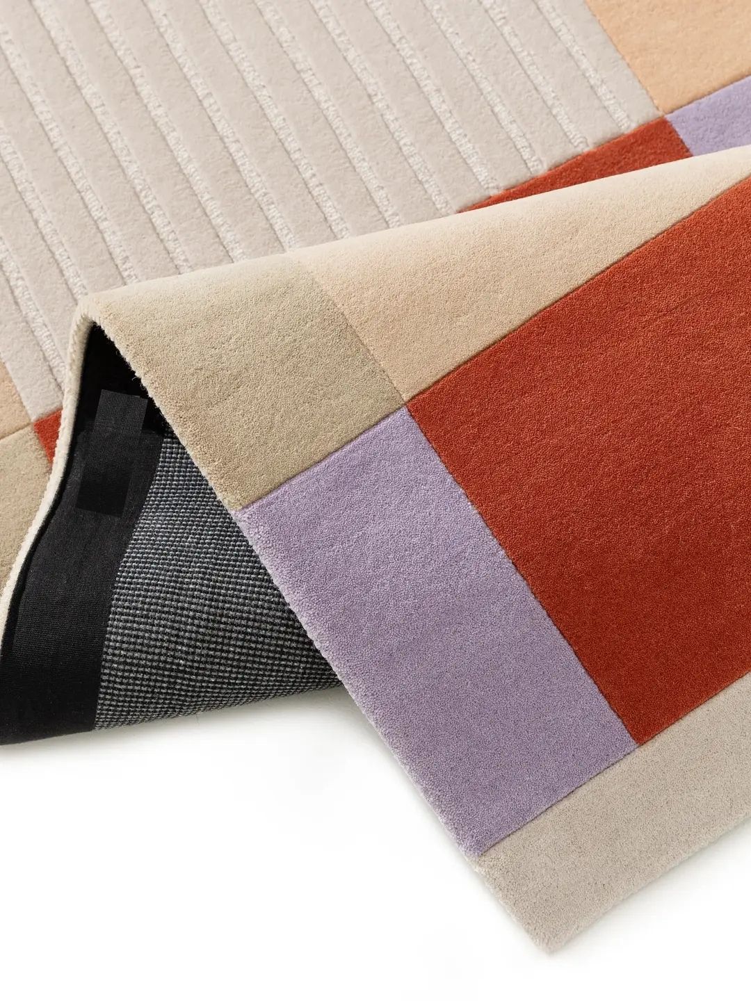 Moderner Wollteppich im Multicolor-Design