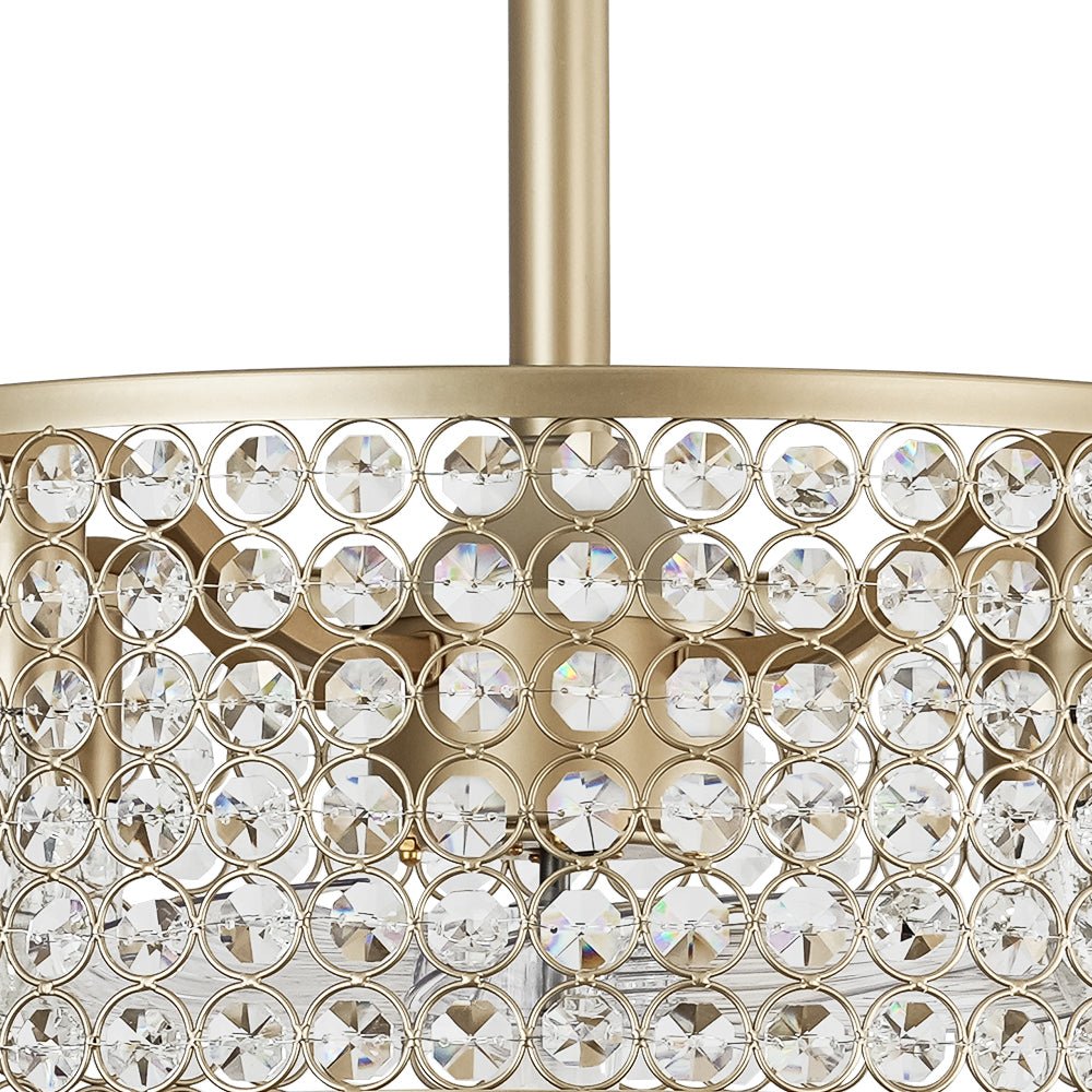 Moderner Kristall-Deckenventilator mit Licht