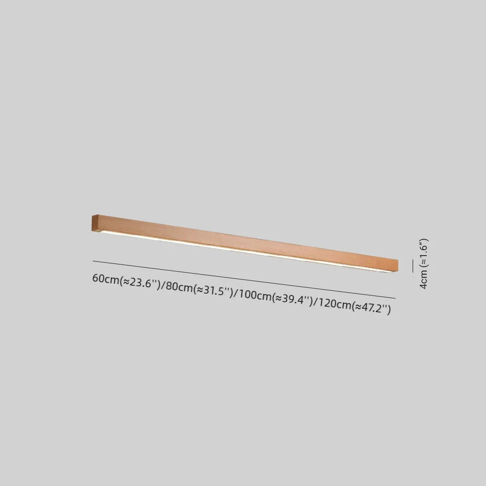 Moderne lineare Wandleuchte aus Holz