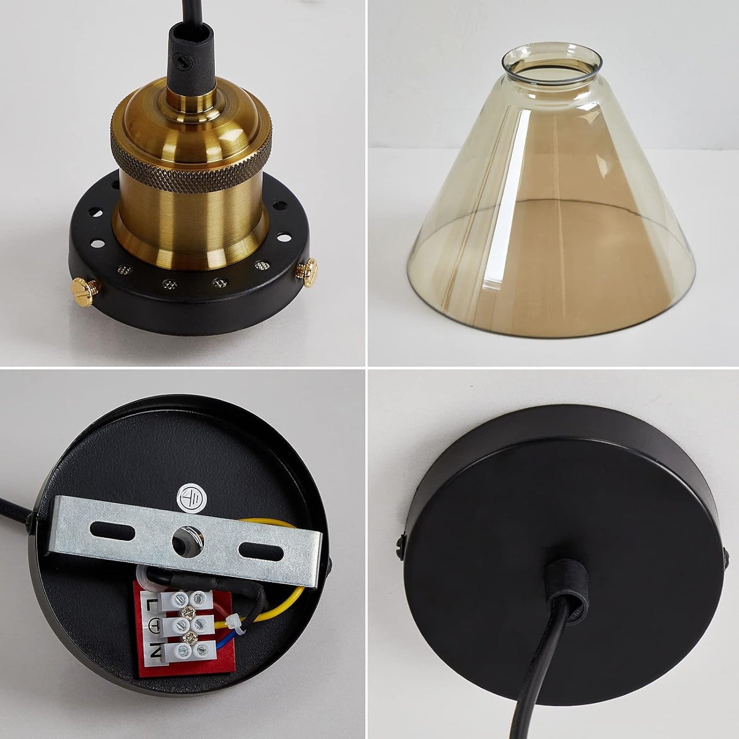 Transparente hängende Nachttischlampe