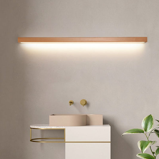 Moderne lineare Wandleuchte aus Holz