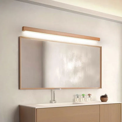 Moderne lineare Wandleuchte aus Holz