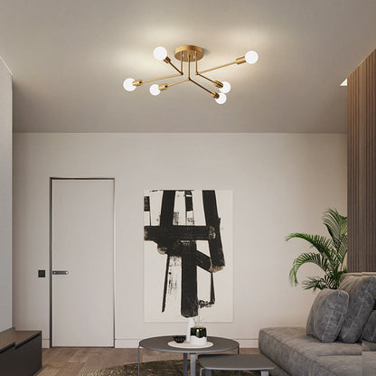 Goldener Kluster Eisen-Deckenleuchte