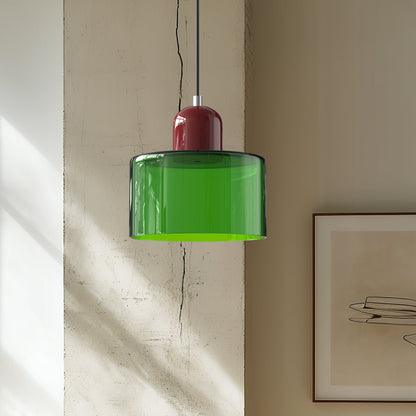 Kleine Glas-Hängeleuchte im Bauhaus-Stil