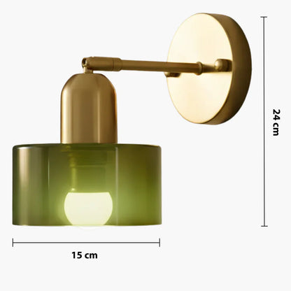 Bunte Glas-Wandlampe im Bauhaus-Stil