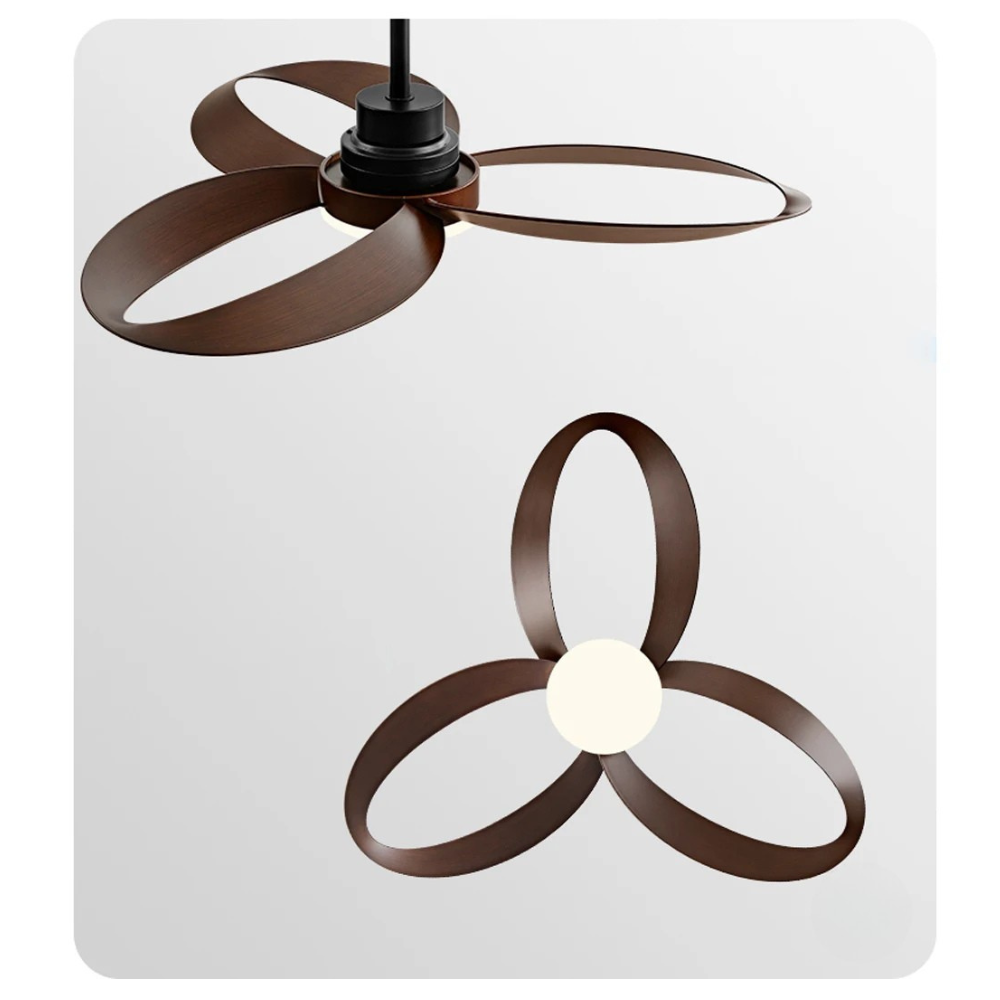 Moderner LED-Deckenventilator mit Holzflügeln