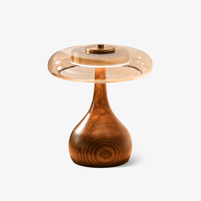 Quilven Walnussholz-Tischlampe im Mid-Century-Stil