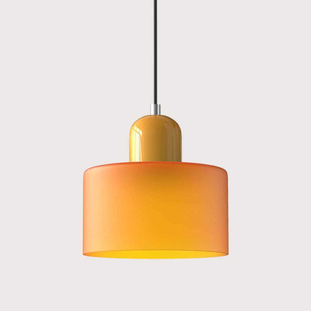 Kleine Glas-Hängeleuchte im Bauhaus-Stil