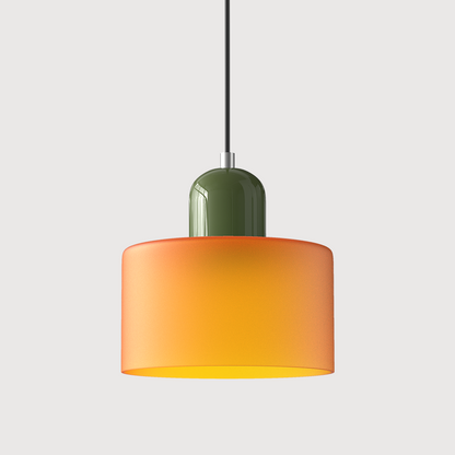 Kleine Glas-Hängeleuchte im Bauhaus-Stil