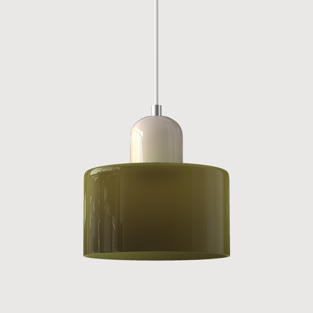 Kleine Glas-Hängeleuchte im Bauhaus-Stil