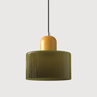 Kleine Glas-Hängeleuchte im Bauhaus-Stil