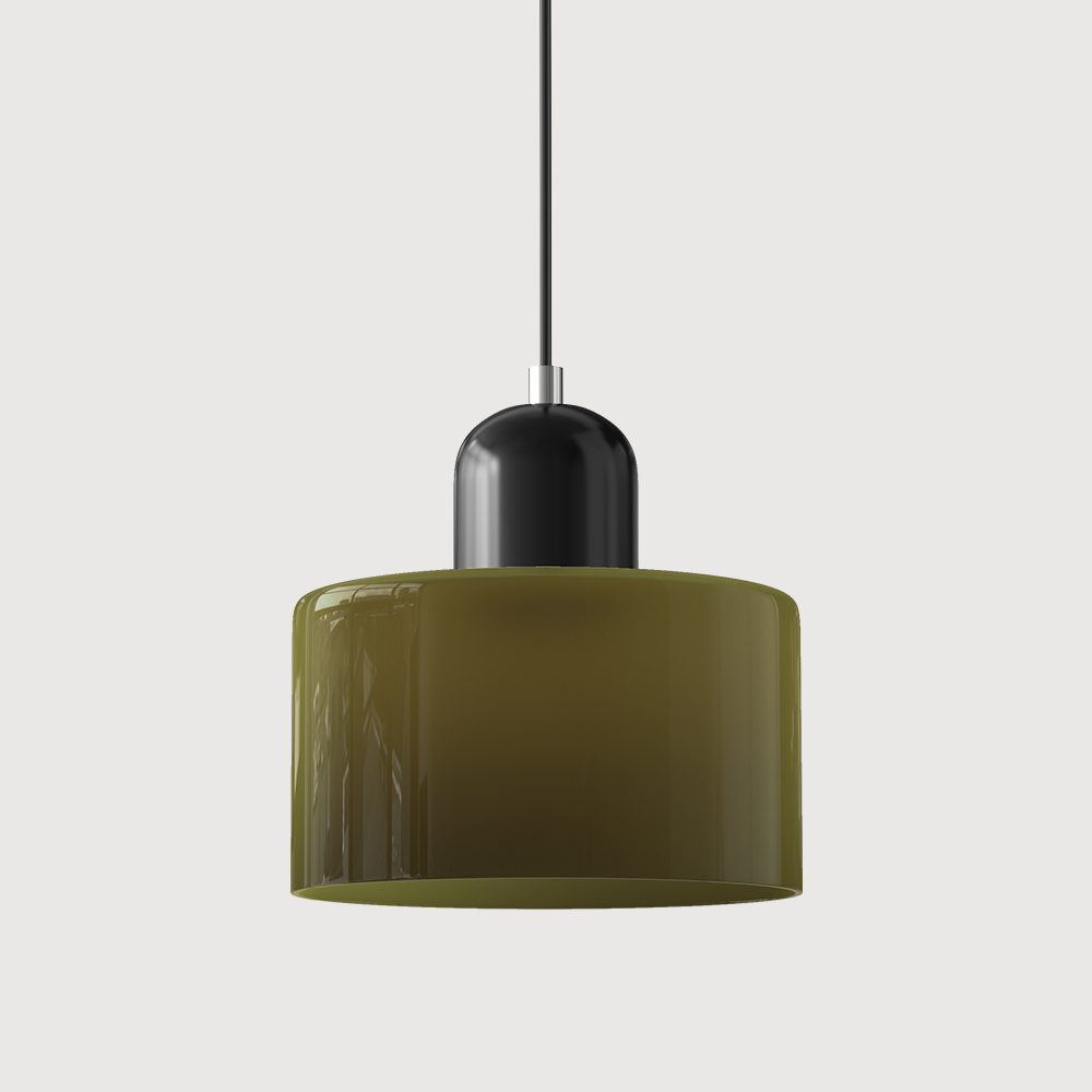 Kleine Glas-Hängeleuchte im Bauhaus-Stil