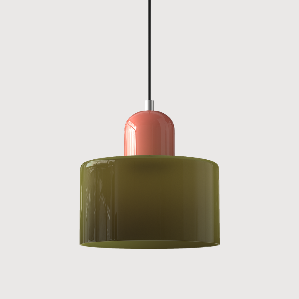 Kleine Glas-Hängeleuchte im Bauhaus-Stil