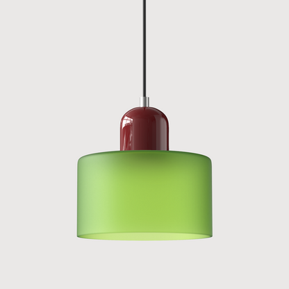 Kleine Glas-Hängeleuchte im Bauhaus-Stil