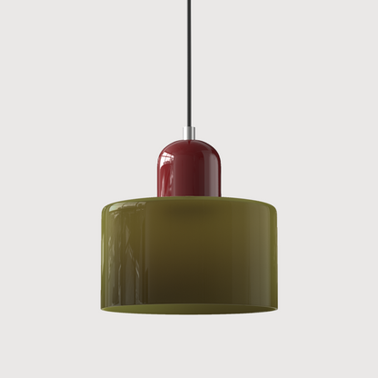 Kleine Glas-Hängeleuchte im Bauhaus-Stil