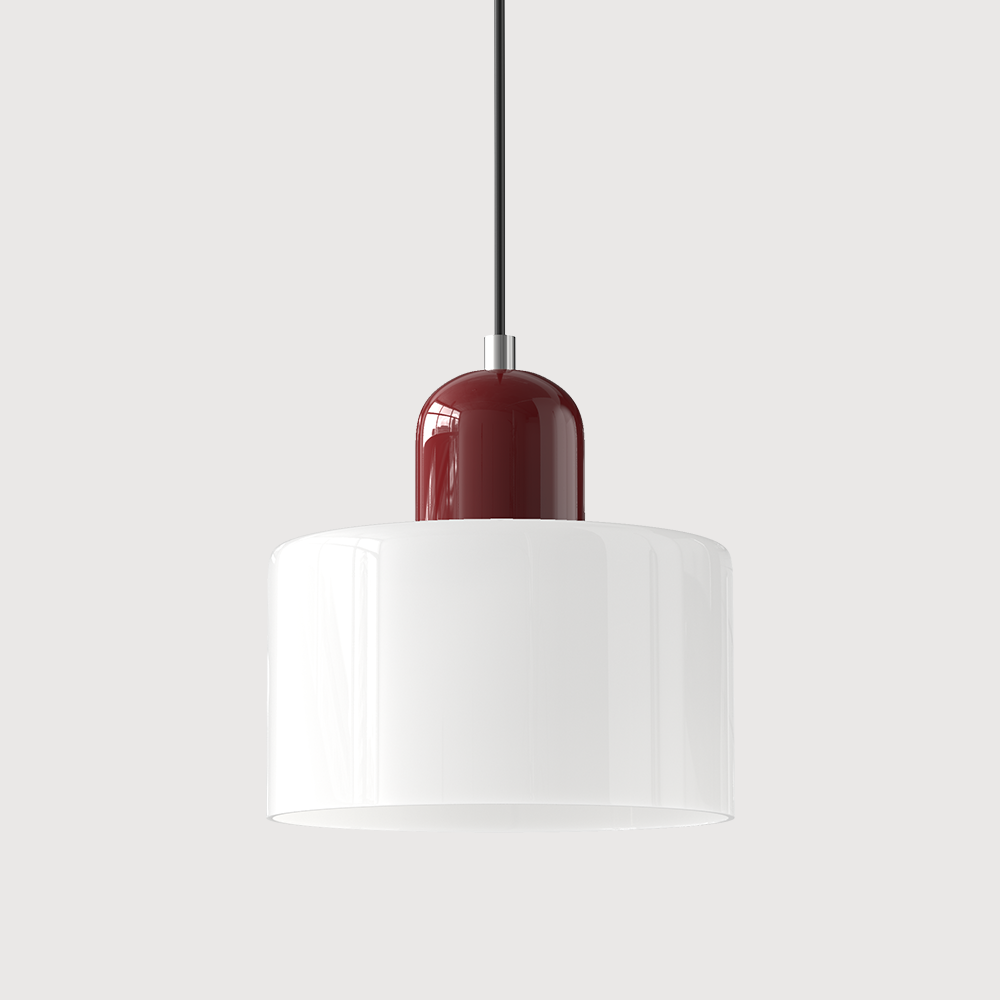 Kleine Glas-Hängeleuchte im Bauhaus-Stil