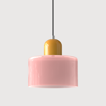 Kleine Glas-Hängeleuchte im Bauhaus-Stil