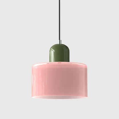 Kleine Glas-Hängeleuchte im Bauhaus-Stil
