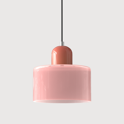 Kleine Glas-Hängeleuchte im Bauhaus-Stil