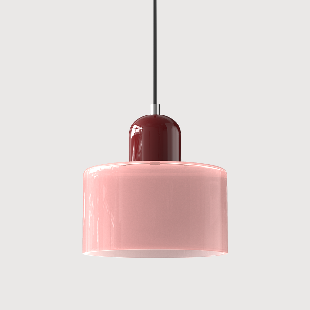 Kleine Glas-Hängeleuchte im Bauhaus-Stil
