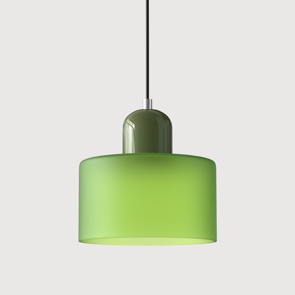 Kleine Glas-Hängeleuchte im Bauhaus-Stil