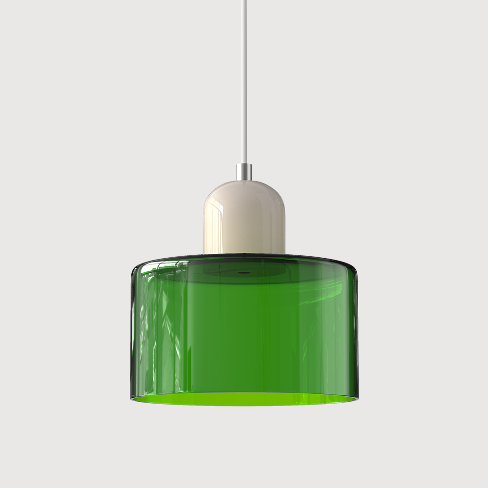 Kleine Glas-Hängeleuchte im Bauhaus-Stil