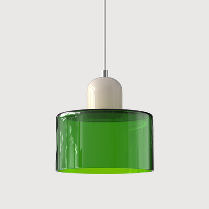 Kleine Glas-Hängeleuchte im Bauhaus-Stil