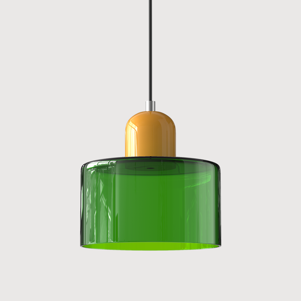 Kleine Glas-Hängeleuchte im Bauhaus-Stil