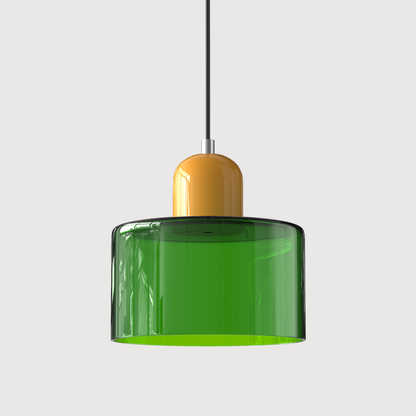Kleine Glas-Hängeleuchte im Bauhaus-Stil