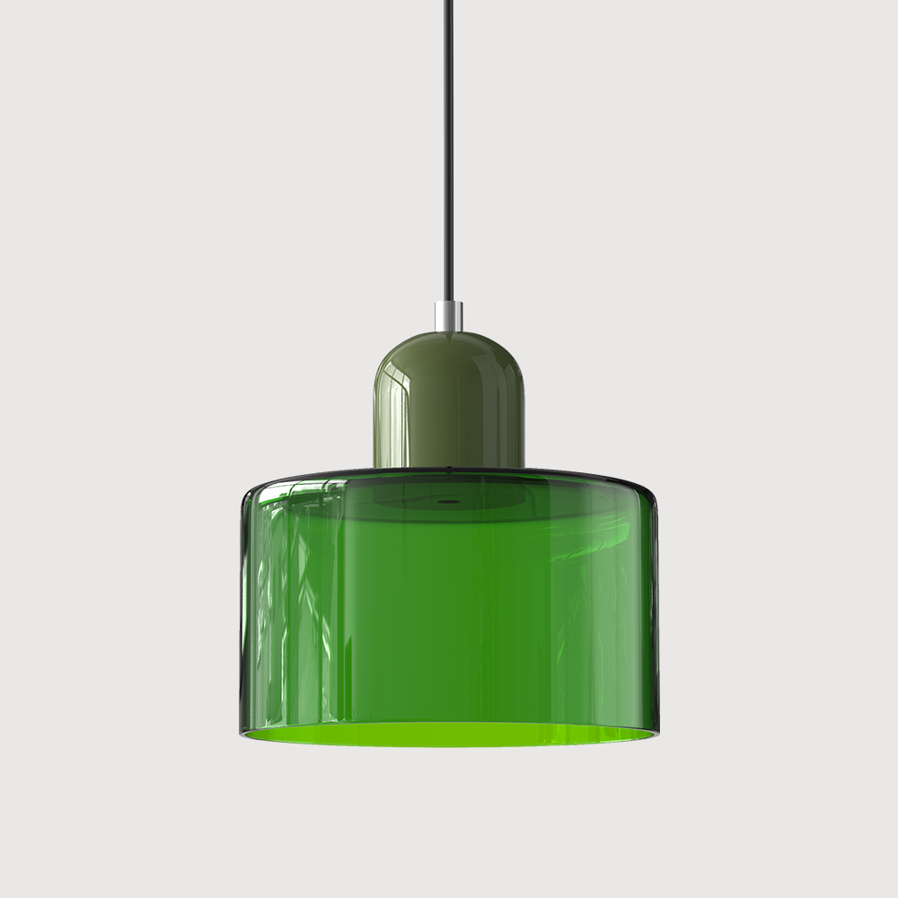 Kleine Glas-Hängeleuchte im Bauhaus-Stil