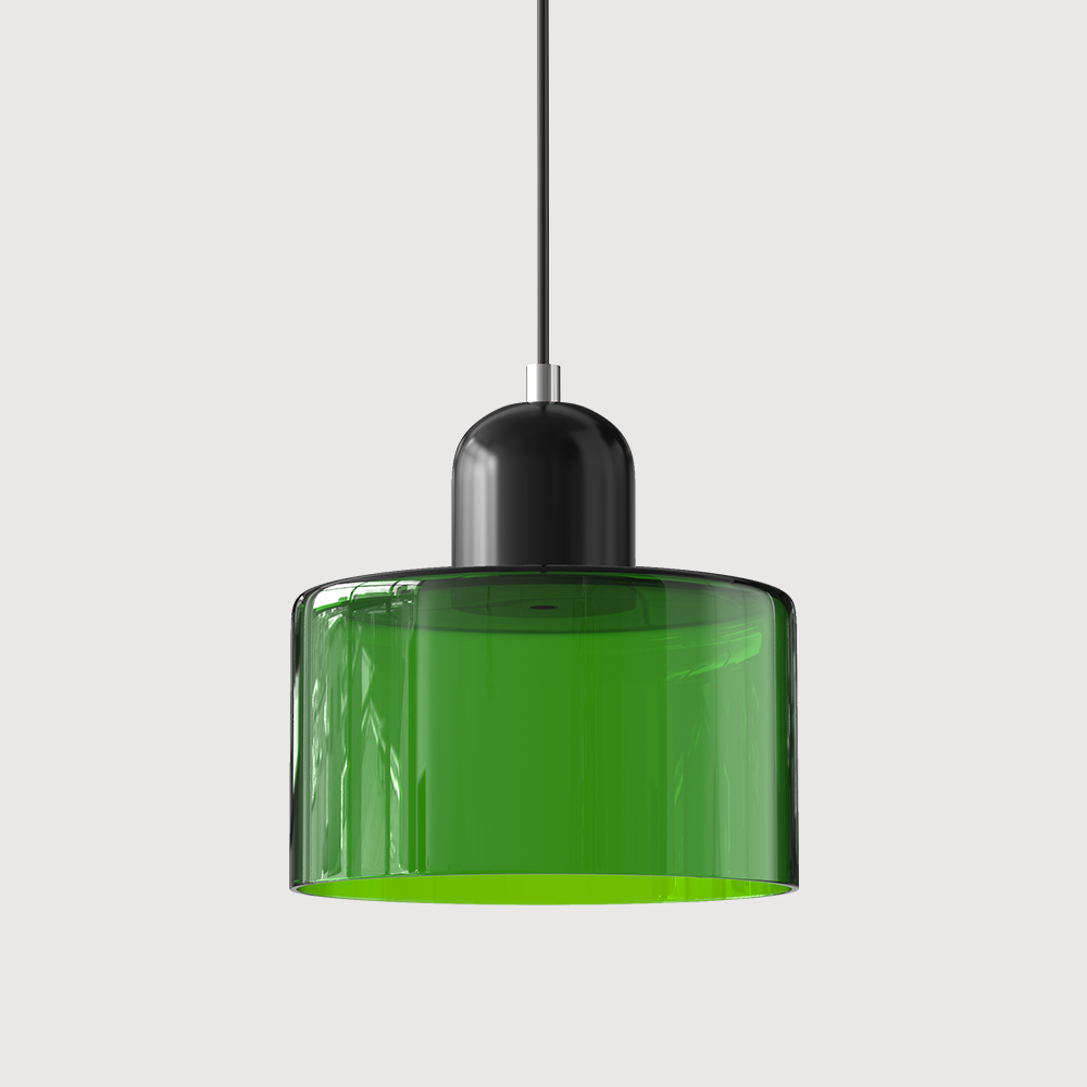 Kleine Glas-Hängeleuchte im Bauhaus-Stil