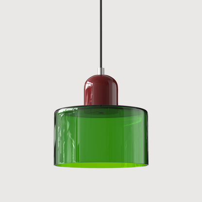 Kleine Glas-Hängeleuchte im Bauhaus-Stil