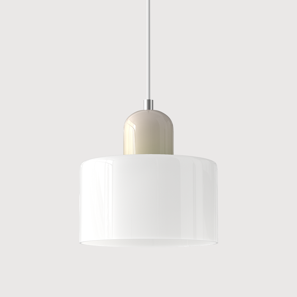 Kleine Glas-Hängeleuchte im Bauhaus-Stil