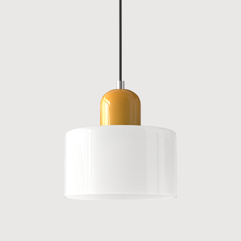 Kleine Glas-Hängeleuchte im Bauhaus-Stil
