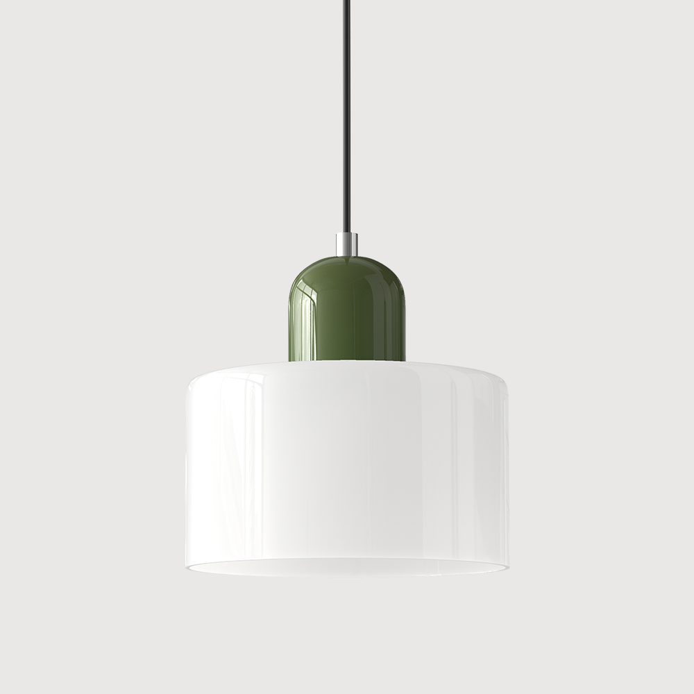 Kleine Glas-Hängeleuchte im Bauhaus-Stil