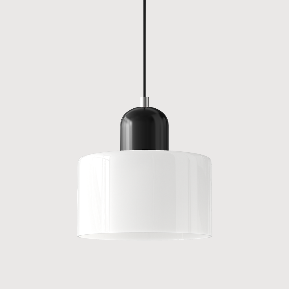 Kleine Glas-Hängeleuchte im Bauhaus-Stil