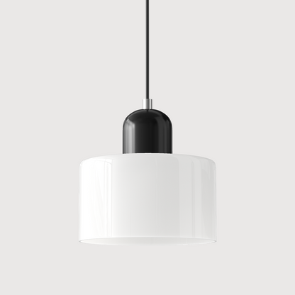 Kleine Glas-Hängeleuchte im Bauhaus-Stil