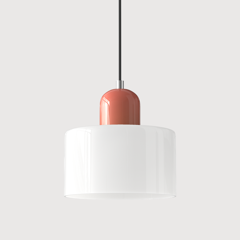Kleine Glas-Hängeleuchte im Bauhaus-Stil