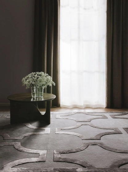 Cremefarbener Wollteppich Wohnzimmerdesign