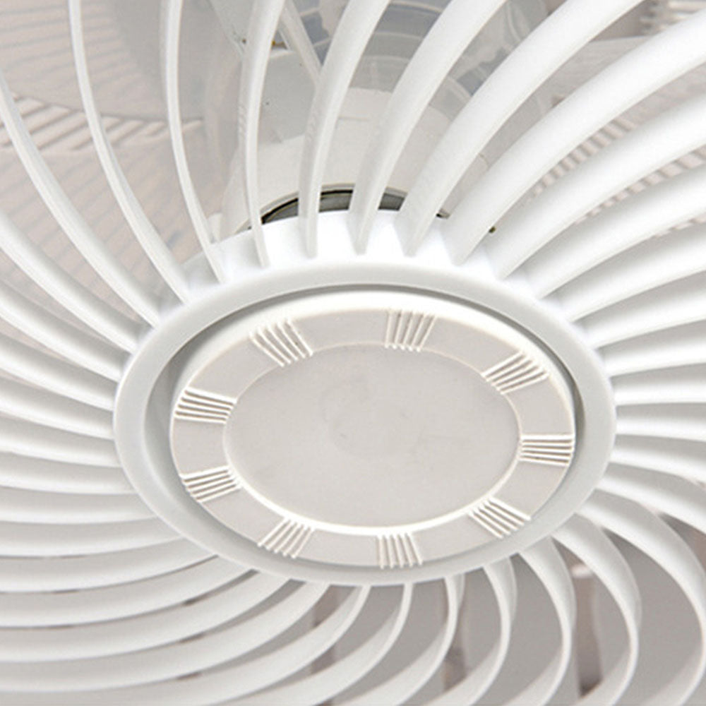 Moderner runder Deckenventilator mit Holz-LED-Licht