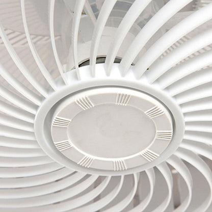 Moderner runder Deckenventilator mit Holz-LED-Licht