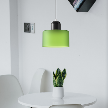 Kleine Glas-Hängeleuchte im Bauhaus-Stil