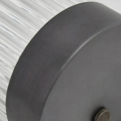 Moderne halbzylindrische Außenwandleuchte aus Metall/Glas