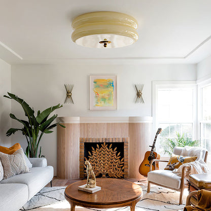 Deckenleuchte im Art-Déco-Stil in Cremeton