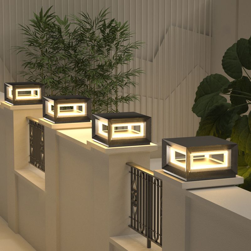 Moderner LED-Würfel Außenpfostenleuchte
