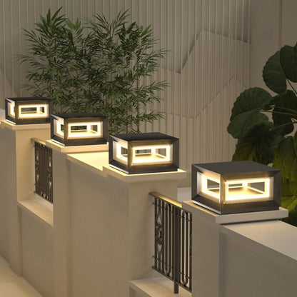 Moderner LED-Würfel Außenpfostenleuchte