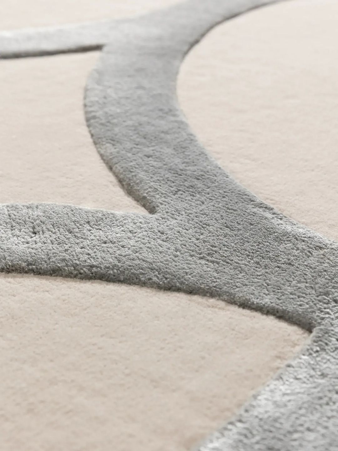 Moderner Wollteppich für Wohnzimmer in Creme