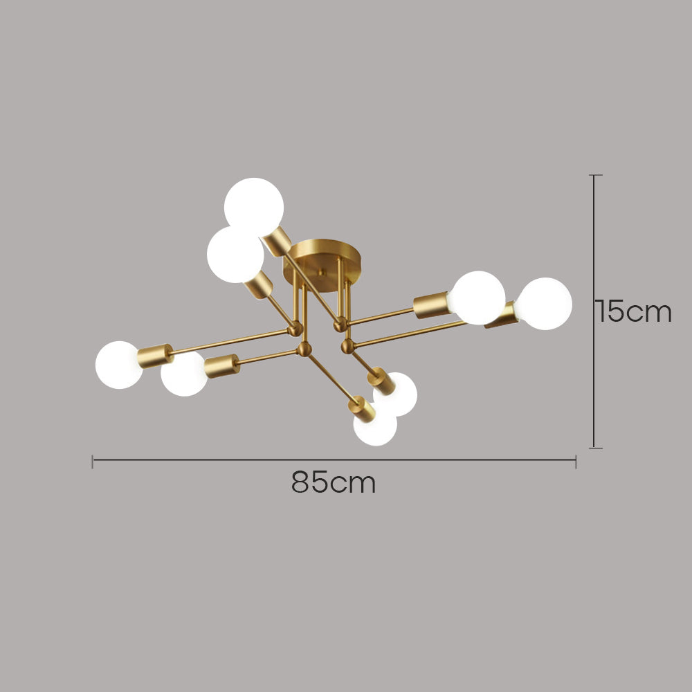 Goldener Kluster Eisen-Deckenleuchte