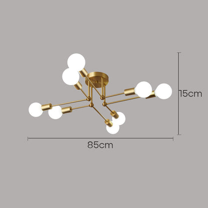 Goldener Kluster Eisen-Deckenleuchte
